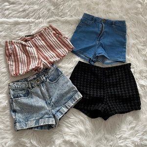 Four mini shorts